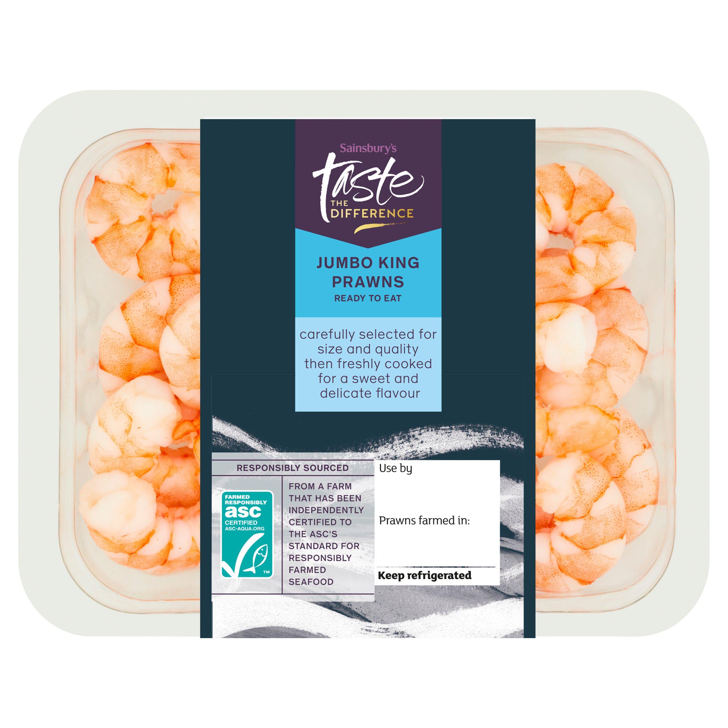 Sainsbury's Large King Prawns ASC, Taste the Difference 150g GOODS Sainsburys   