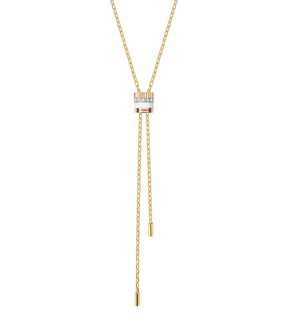 Boucheron yellow gold Quatre necklace with diamond motif (British brand)