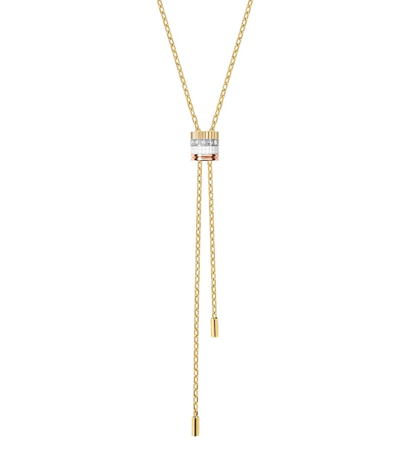Boucheron yellow gold Quatre necklace with diamond motif (British brand)