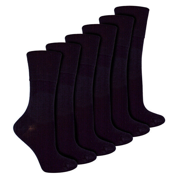 IOMI 6 Pairs Ladies Seamless Diabetic Bamboo Socks 4-8 UK GOODS Superdrug Black  