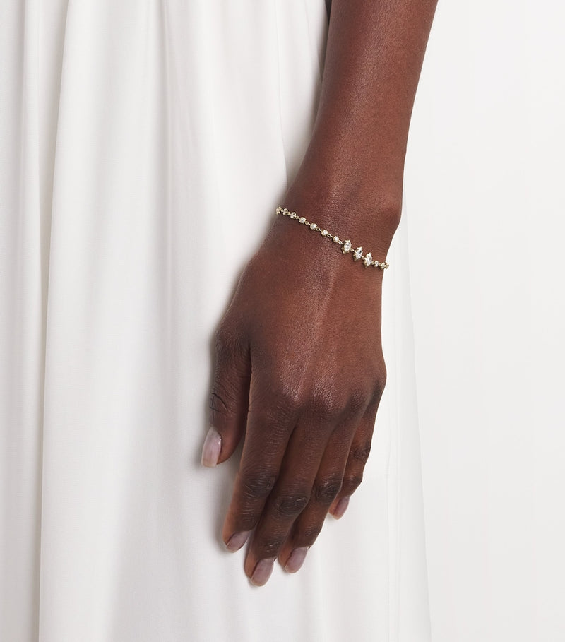 Jade Trau yellow gold diamond Maverick Line bracelet, imported from the UK