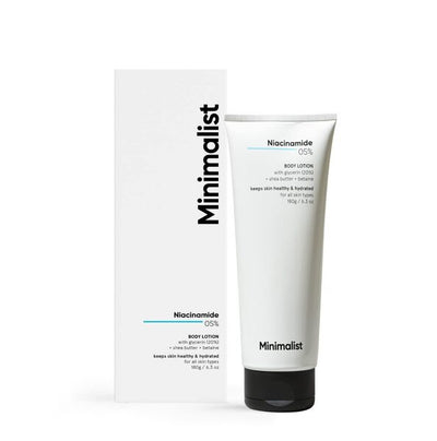 Superdrug Minimalist 5% Niacinamide Body Lotion Repairs Skin Barrier- Buy online at McGrocer