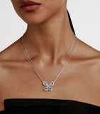 Graff large white gold diamond butterfly necklace, imported from the UK