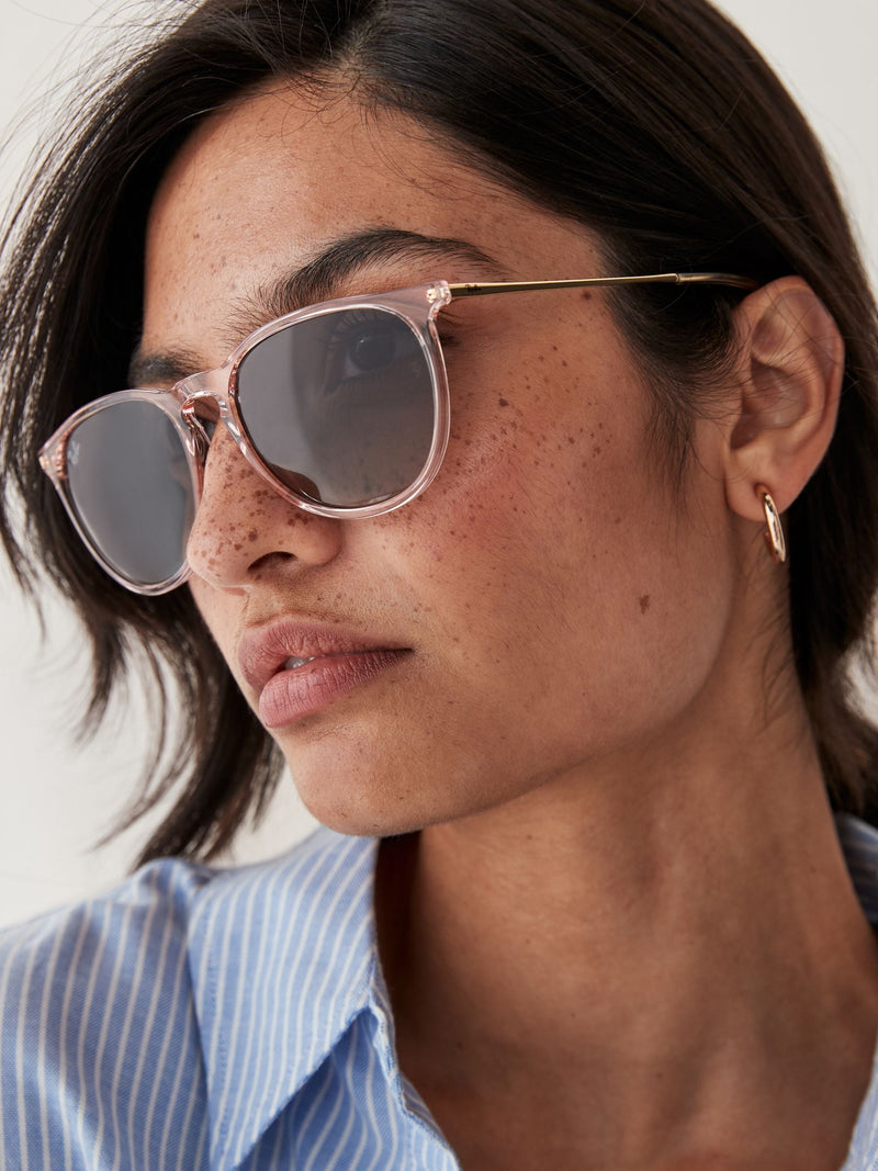 Ray-Ban Erika classic pink sunglasses with grey lenses, UK version