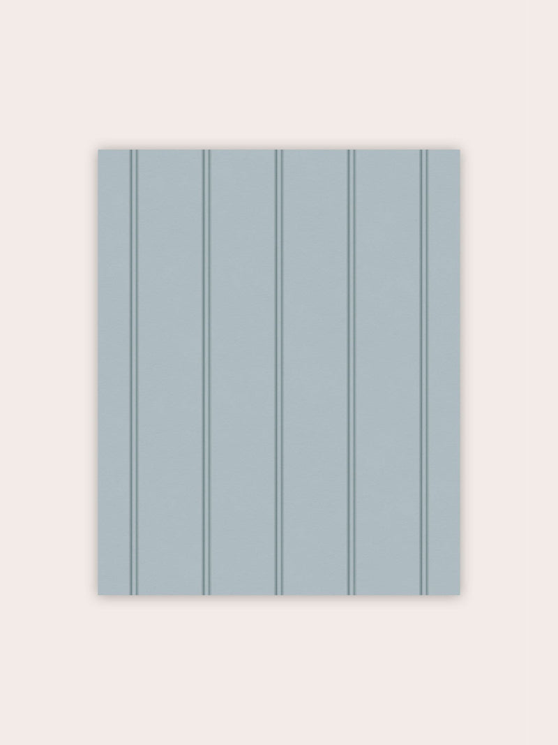 Laura Ashley Chalford wood panelling wallpaper sample Seaspray blue A4 - British product