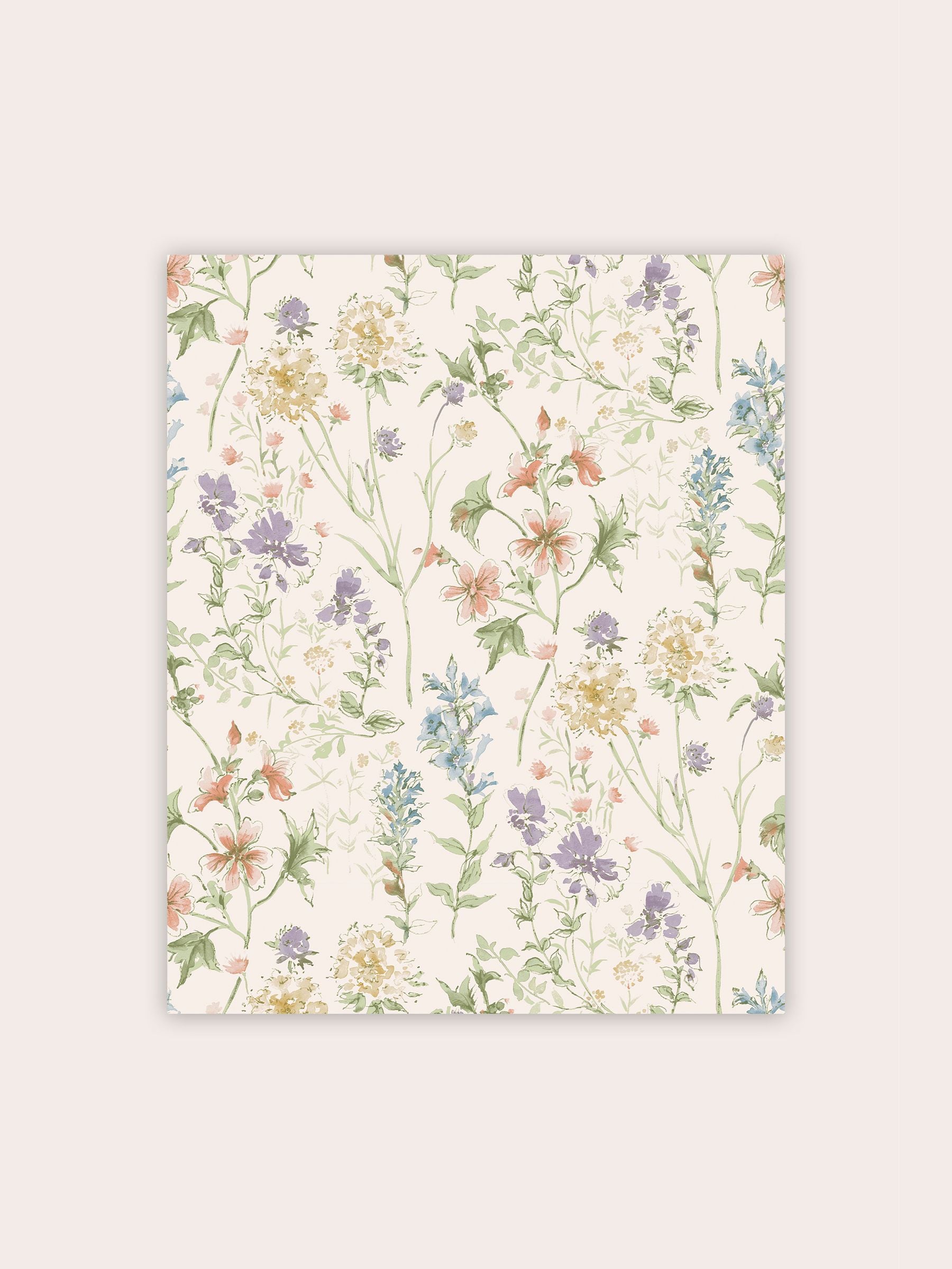 Laura Ashley Wild Meadow chalk wallpaper sample A4, imported from the UK