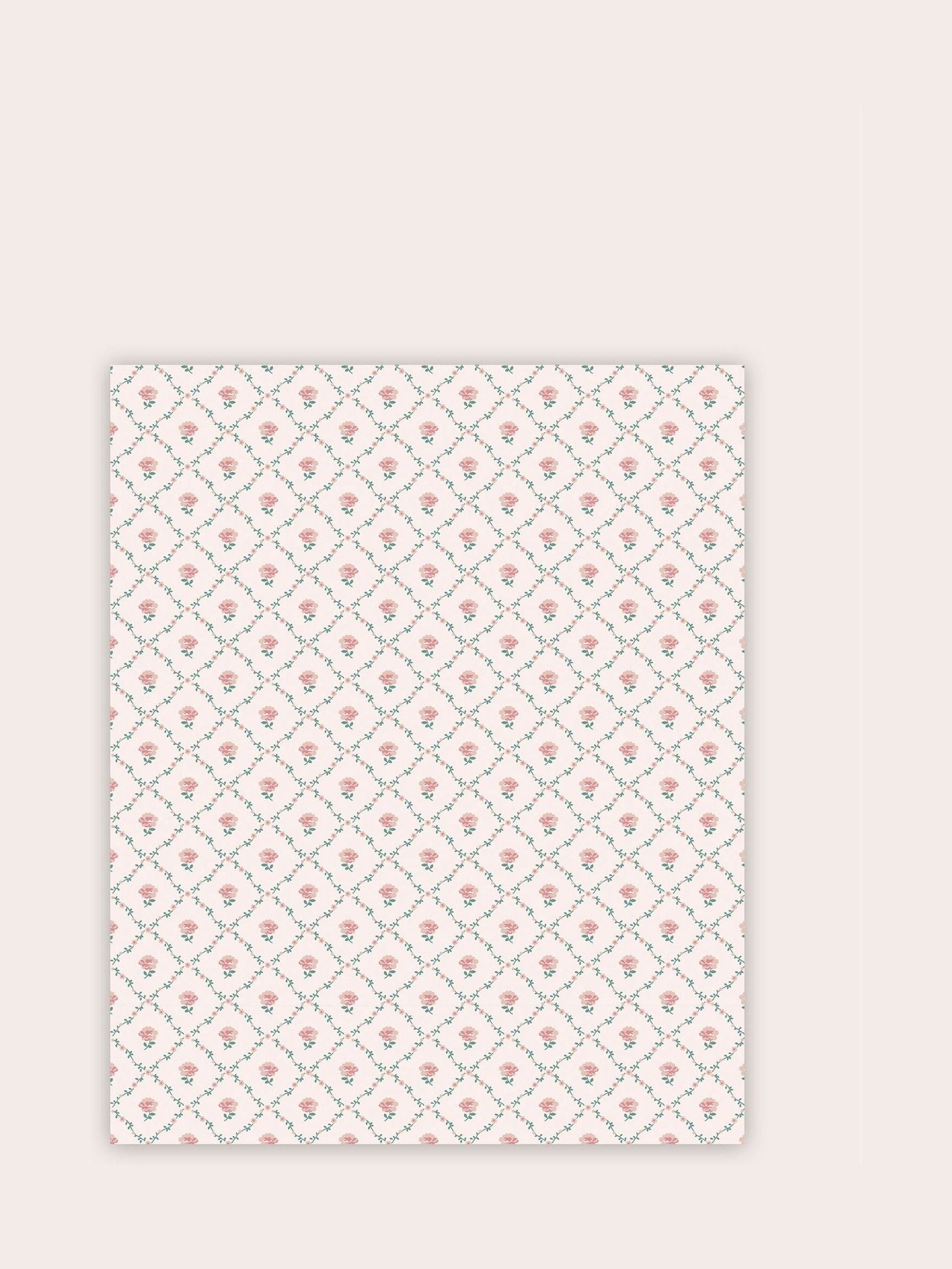 Laura Ashley Coral Pink Kate wallpaper sample A4, UK version