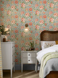 Laura Ashley Yellow Wild Roses Ochre wallpaper sample, imported from the UK