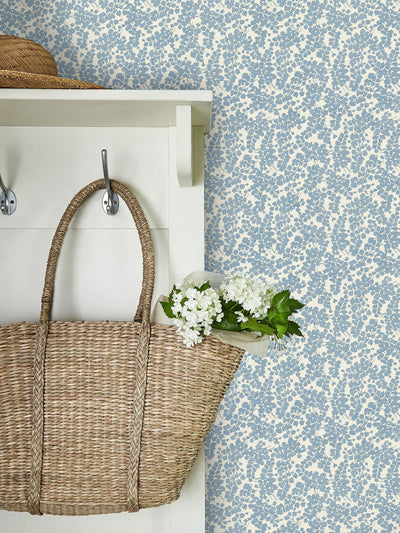 Next Laura Ashley Newport Blue Cariad Spray Wallpaper Sample A4- Buy online at McGrocer