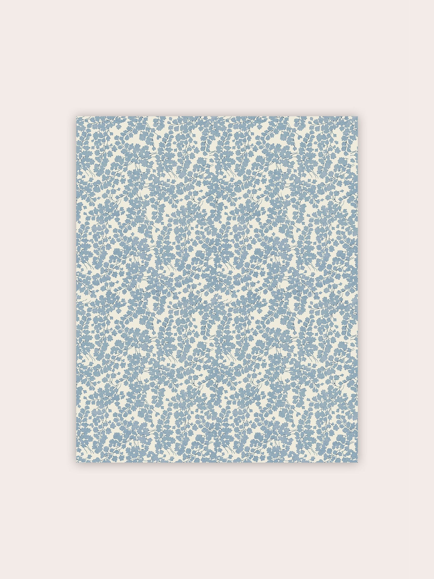 Laura Ashley wallpaper sample Newport Blue Cariad Spray A4, UK version