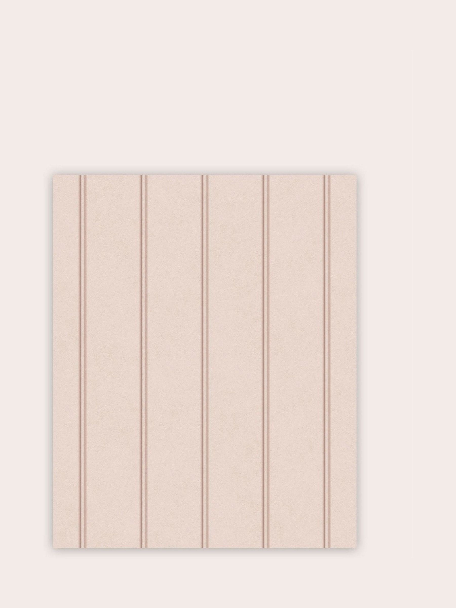 Laura Ashley plaster pink Chalford wood panelling wallpaper sample, imported from the UK