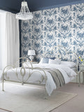 Laura Ashley wallpaper sample Blue Tuileries Midnight Blue A4, imported from the UK