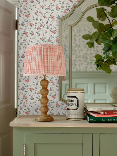 Next Laura Ashley Priory Coral Pink Wallpaper Sample A4- Buy online at McGrocer