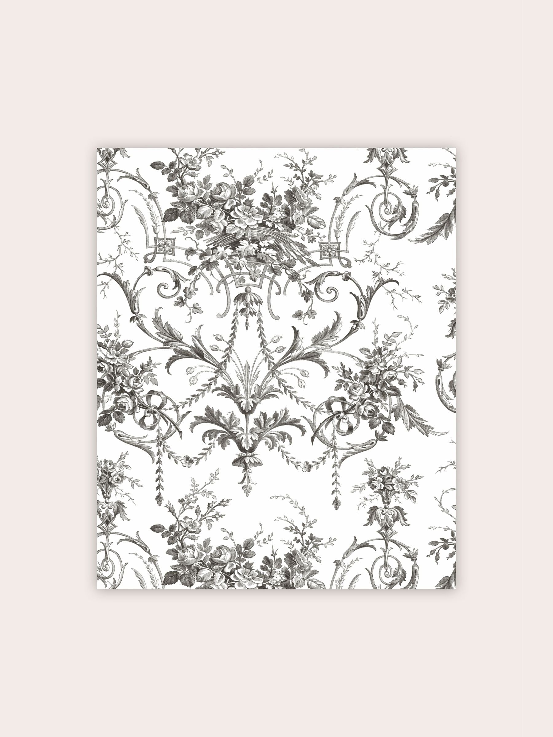 Laura Ashley Tuileries wallpaper sample charcoal grey A4 - British product