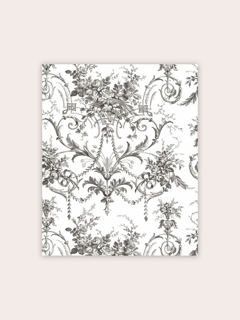 Laura Ashley Tuileries wallpaper sample charcoal grey A4 - British product