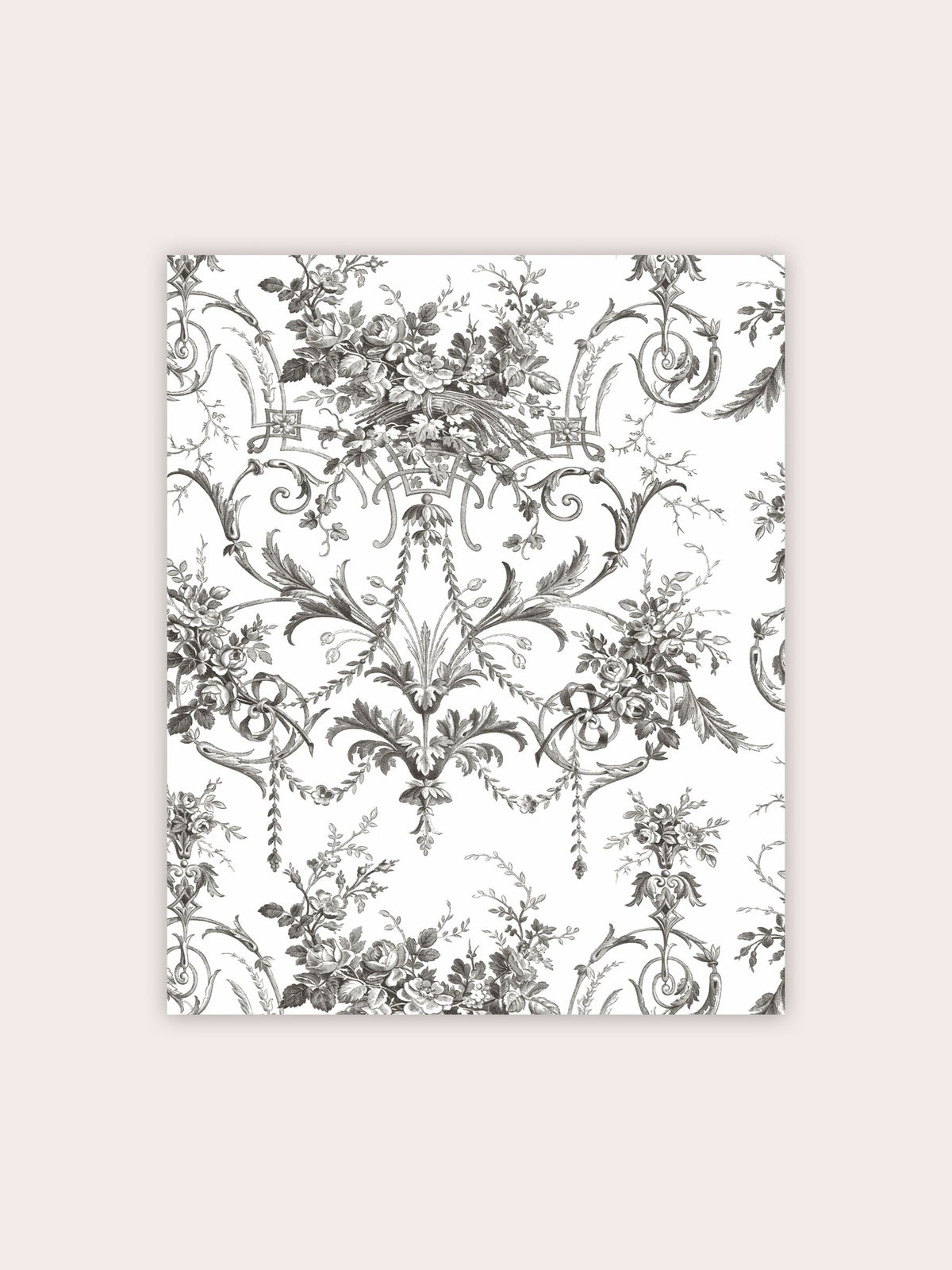 Laura Ashley Tuileries wallpaper sample charcoal grey A4 - British product
