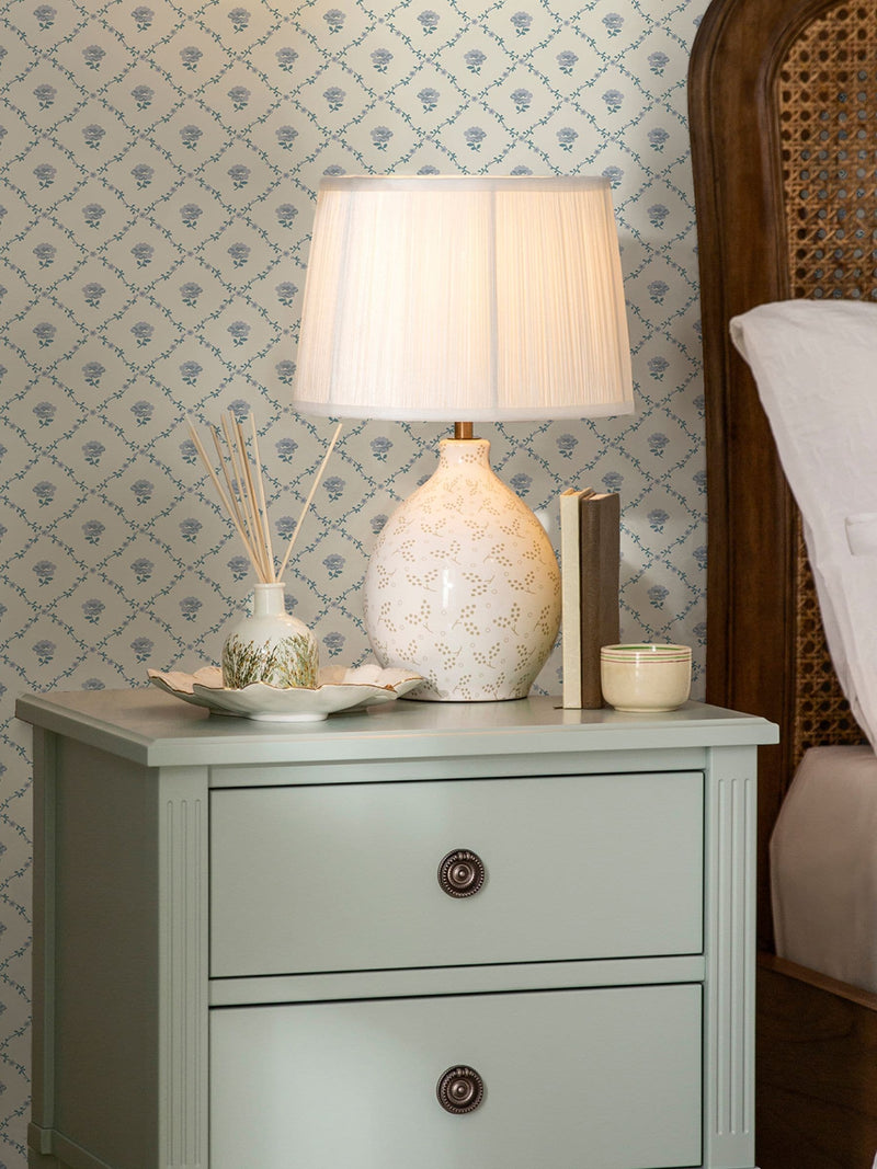 Laura Ashley wallpaper sample Blue Kate A4, UK version