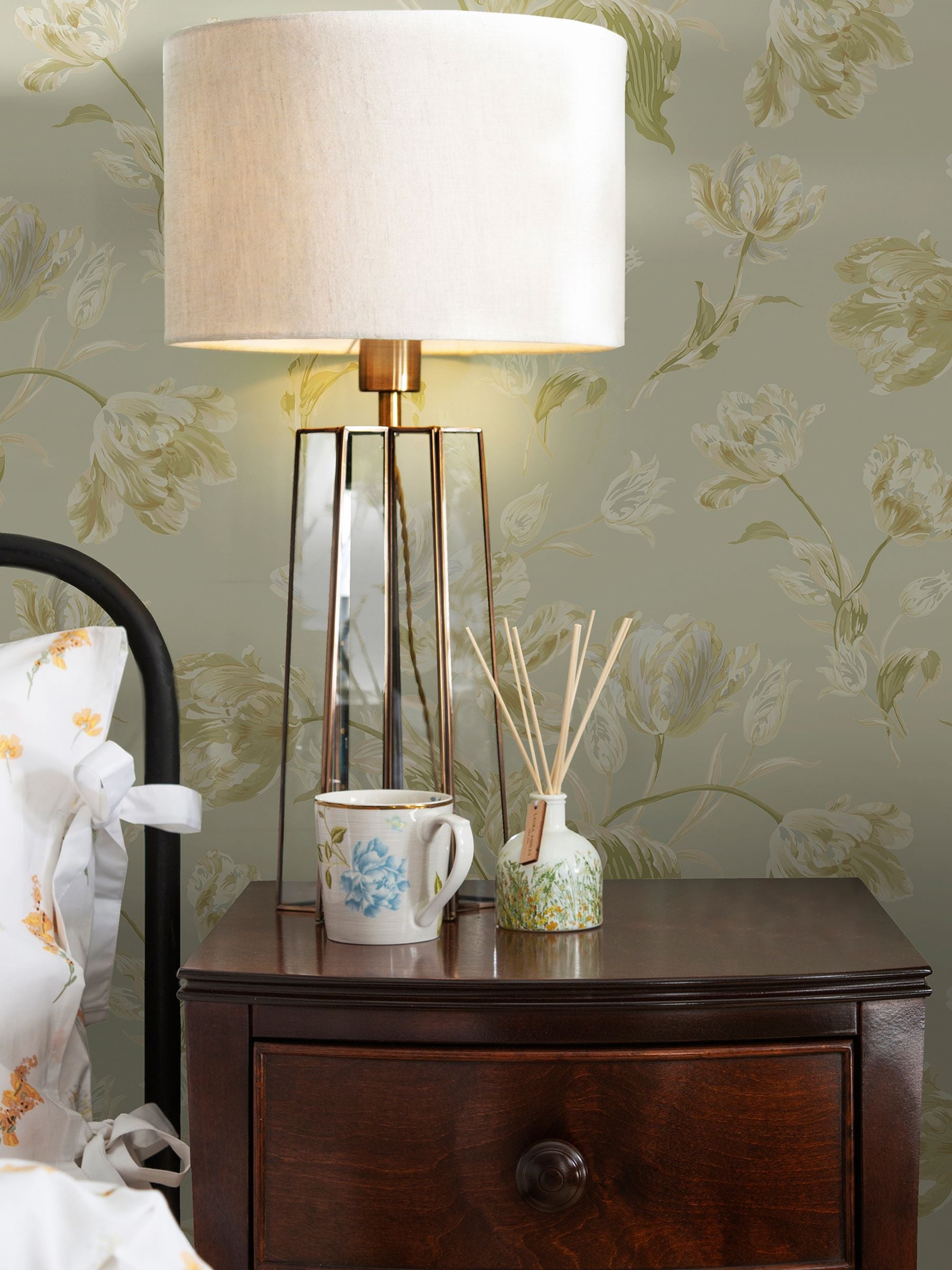 Laura Ashley Gosford wallpaper sample sage green (British brand)