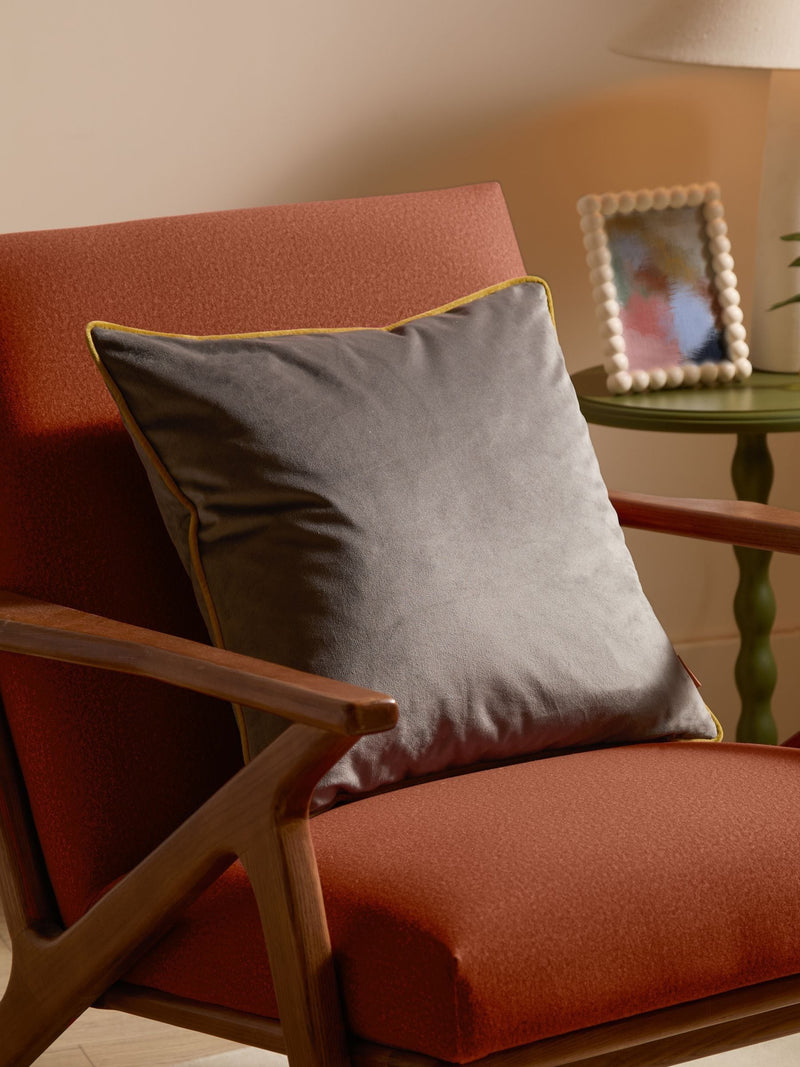 Furn Charcoal/Moss Meridian Velvet 45 x 45cm Cushion Cover