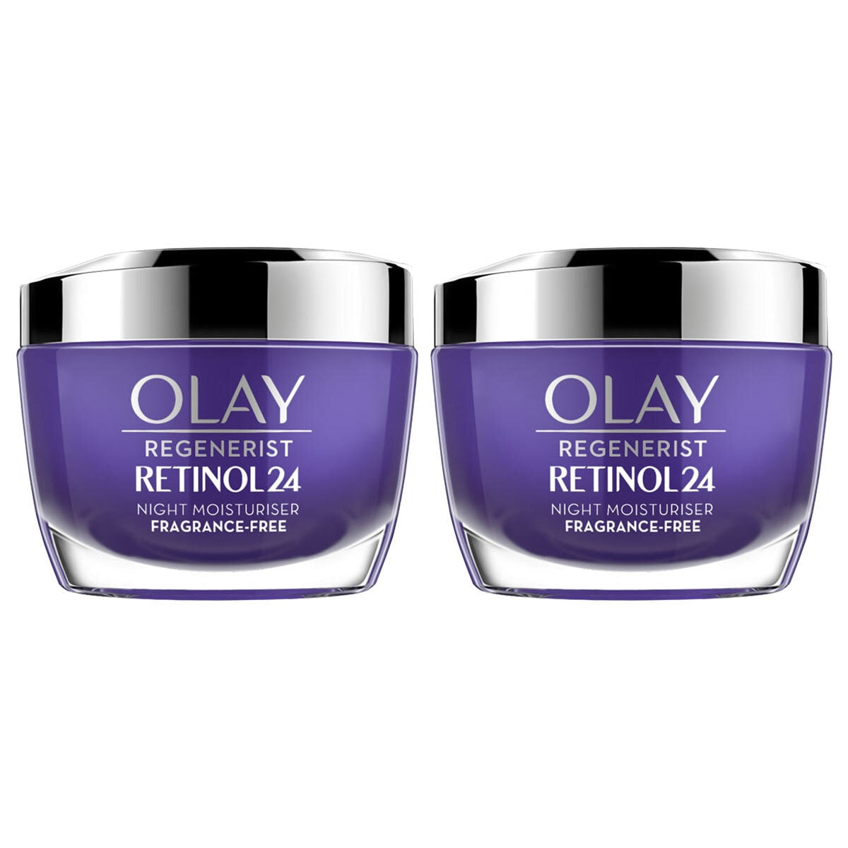 Olay Regenerist Retinol 24 Night Moisturiser Cream 2 x 50ml, imported from the UK
