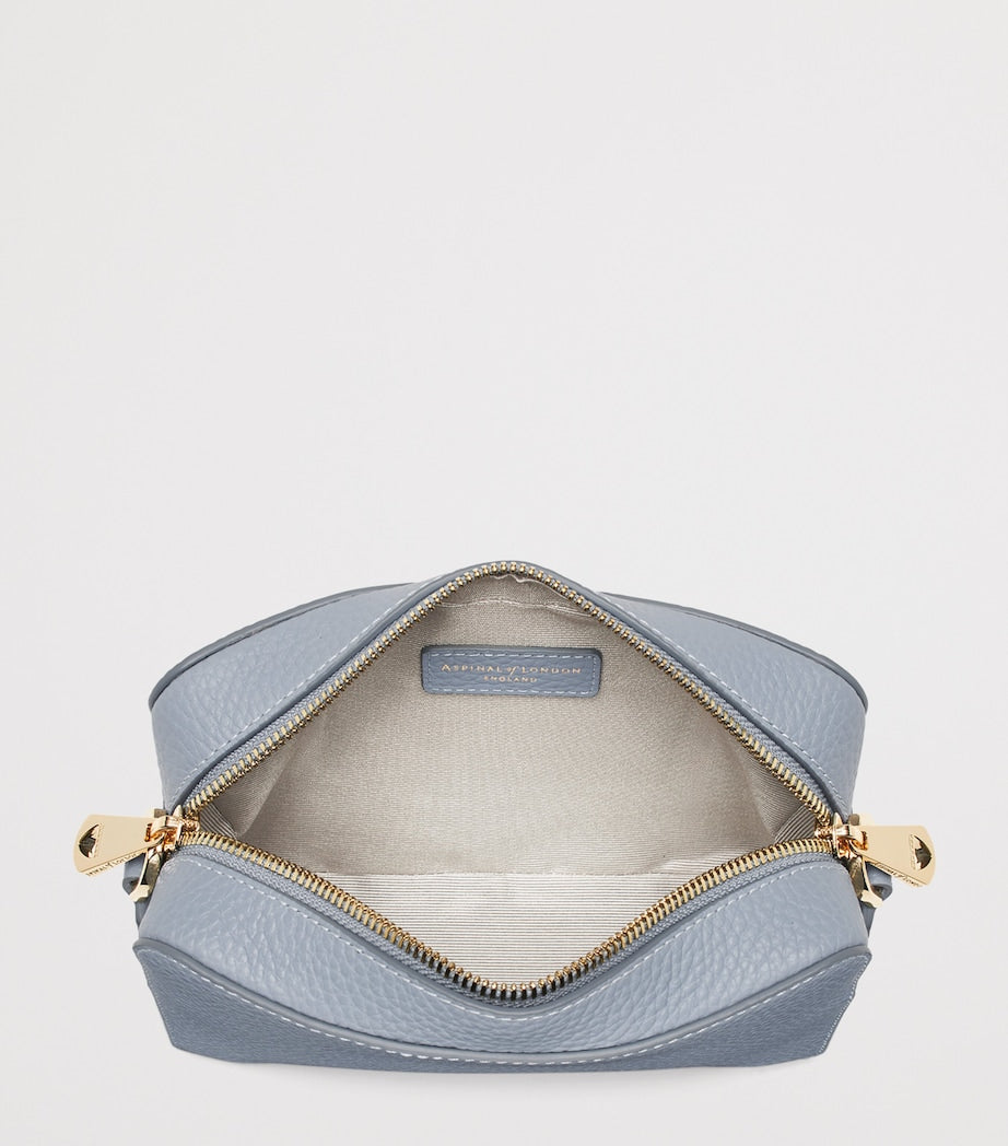 Aspinal of London leather camera crossbody bag slot weave (British brand)