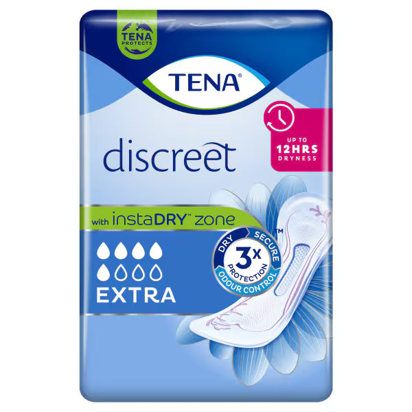 TENA Discreet Extra incontinence pads 20 pack, imported from the UK