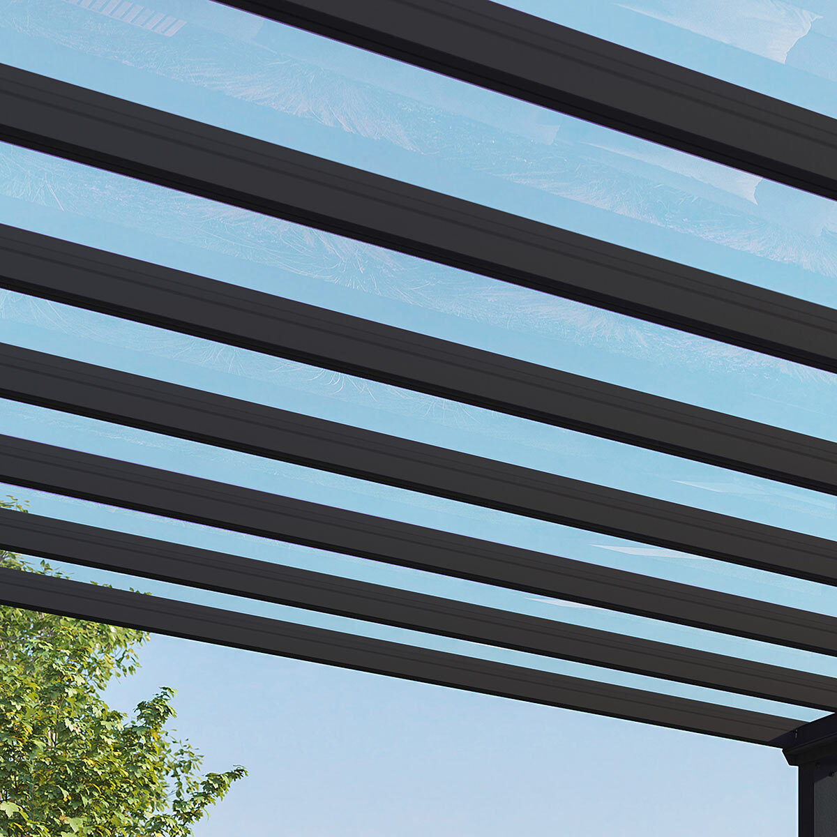 Palram Canopia Stockholm 11ft 2" x 24ft (3.4 x 7.3m) Aluminium Patio Cover GOODS Costco UK