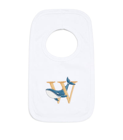 Harrods Paint My Dreams Cotton 'W' Monogram Baby Bib- Buy online at McGrocer