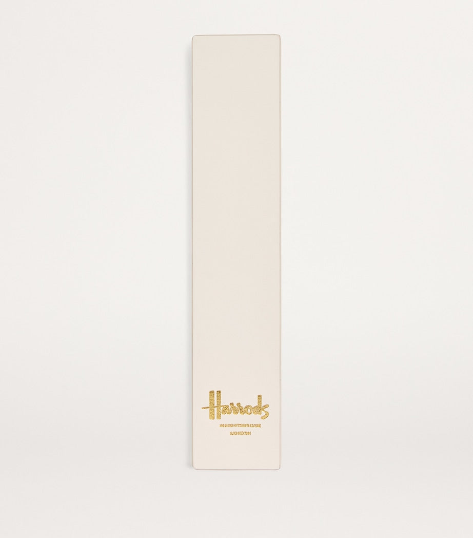 Harrods leather embossed-logo bookmark, UK version