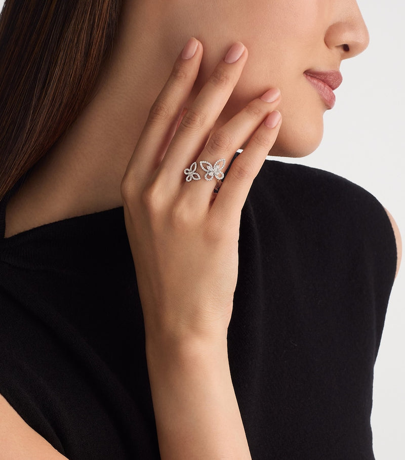Graff butterfly diamond ring white gold 18kt, imported from the UK