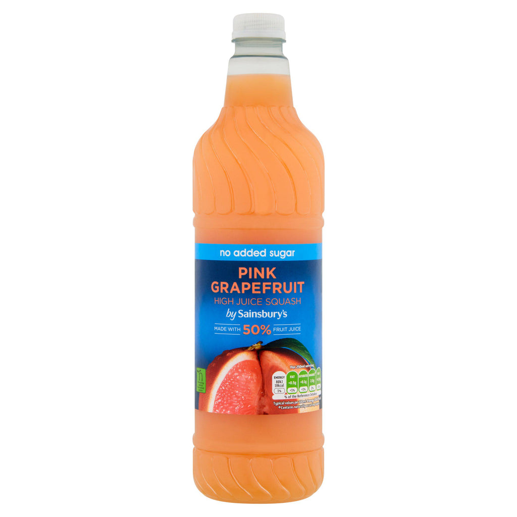 Sainsbury's High Juice Squash Pink Grapefruit No added Sugar 1L