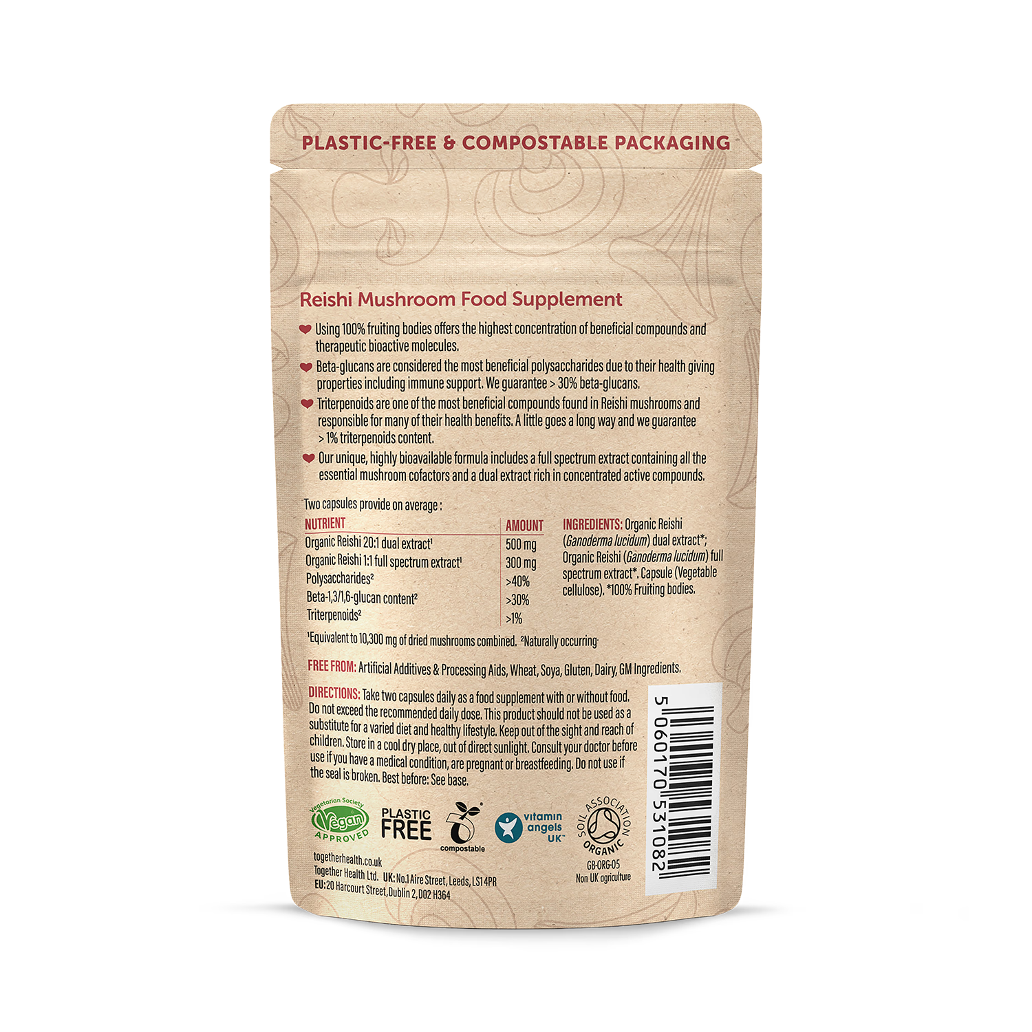 Together Health Organic Reishi 60 capsules (British brand)