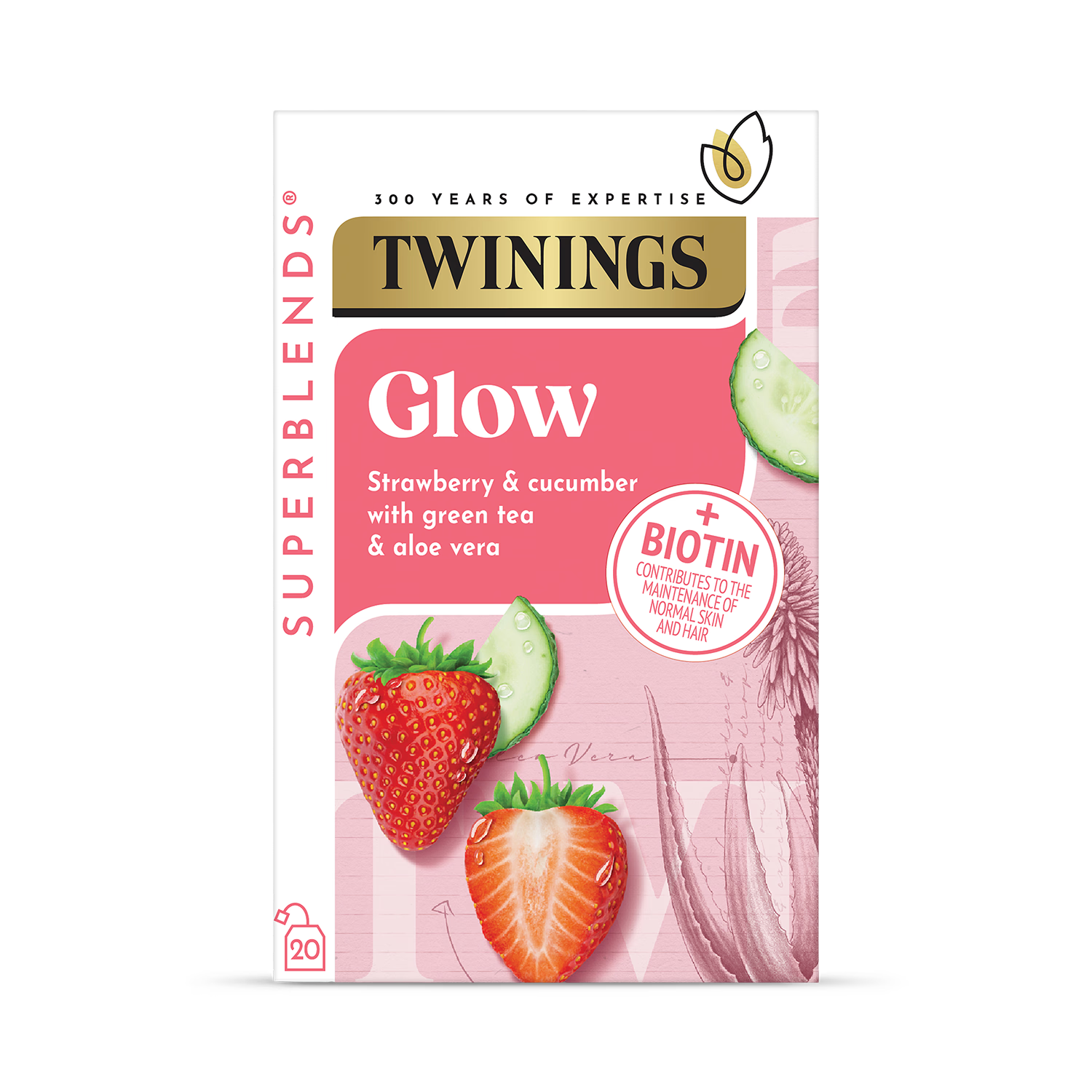 Twinings Superblends Glow herbal tea 20 tea bags (British brand)