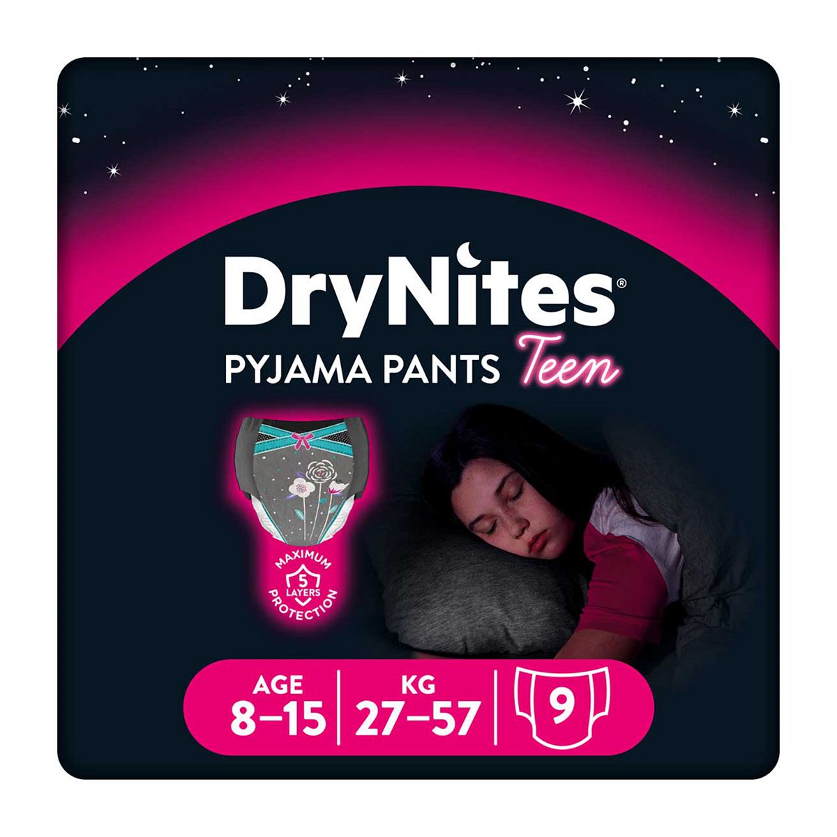 Huggies DryNites® Pyjama Bed Wetting Pants Girls 8-15 Years -  9 Pants GOODS Boots   