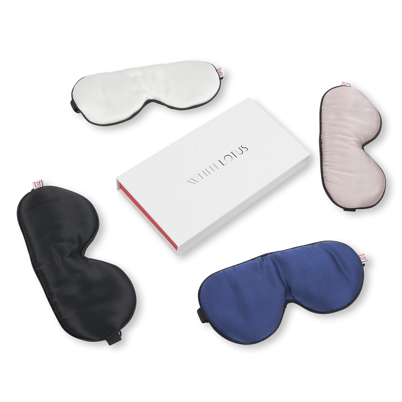 White Lotus Beauty 100% mulberry silk sleep mask 19 momme, imported from the UK