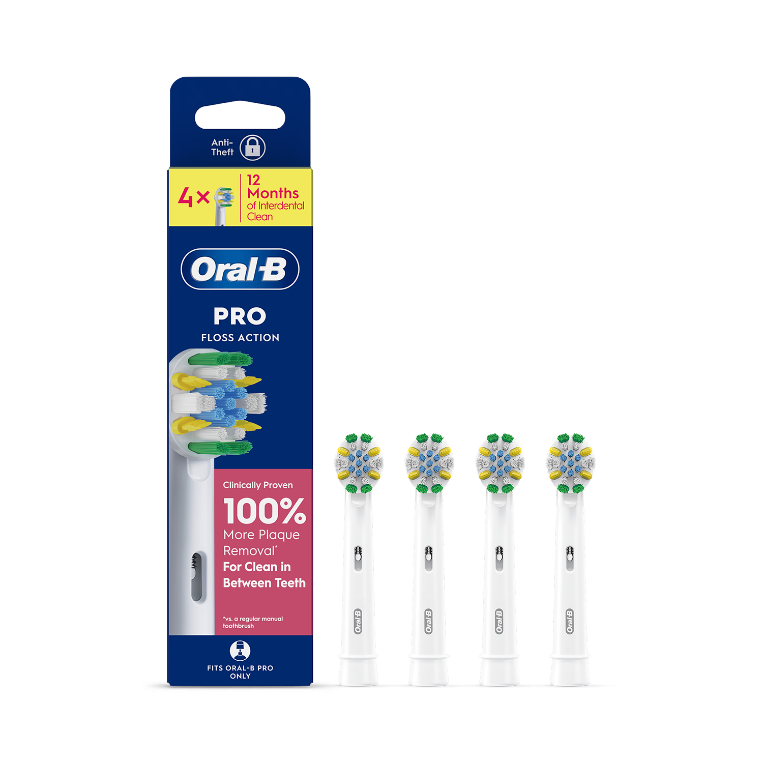 Oral-B Pro Floss Action toothbrush heads 4 count - British product