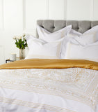 Egyptian Cotton Super King Duvet Cover with Gold Accents 260cm x 220cm