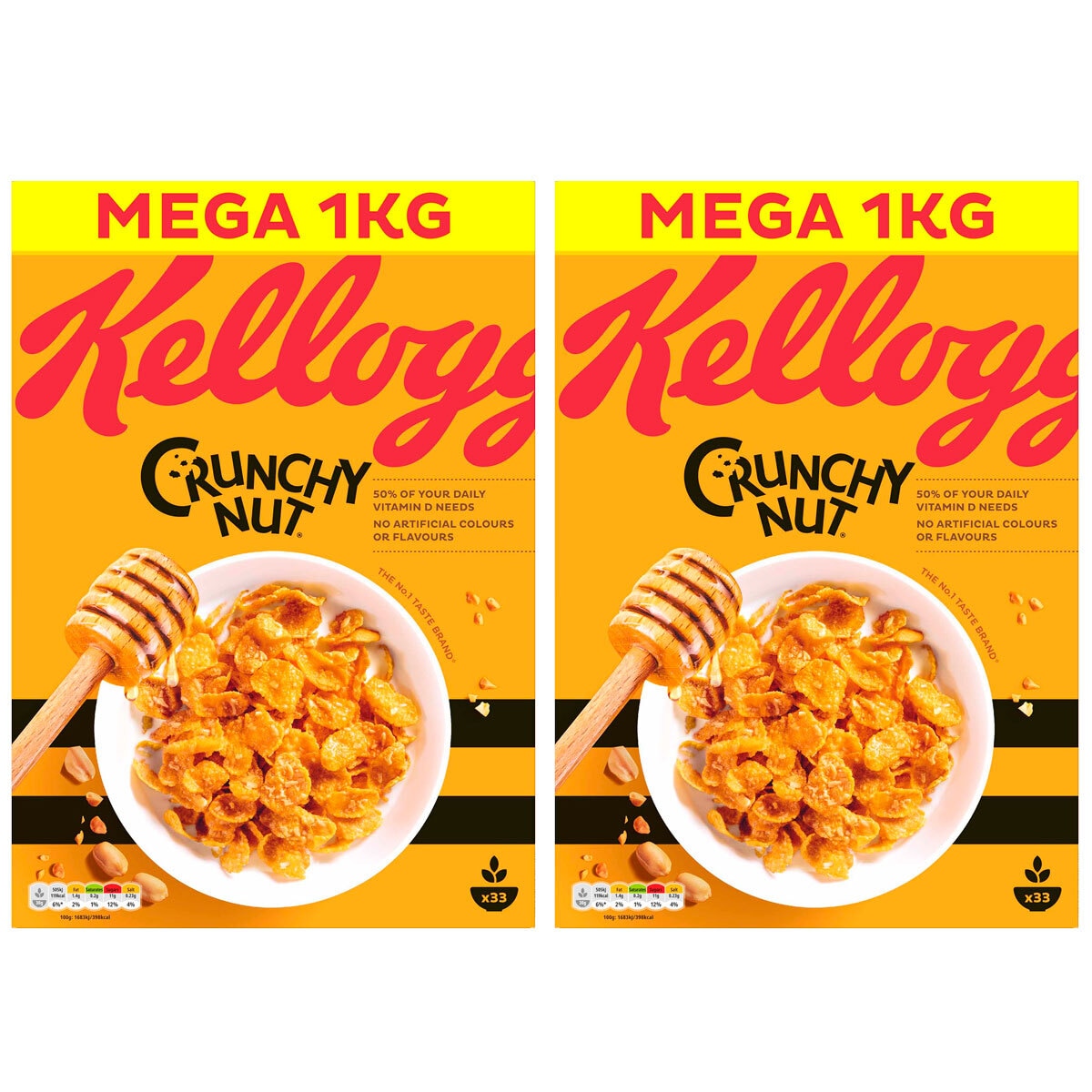 Kellogg's crunchy nut cereal with honey and peanuts, 2kg twin pack, UK version