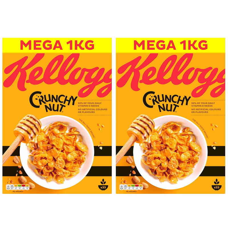 Kellogg's crunchy nut cereal with honey and peanuts, 2kg twin pack, UK version