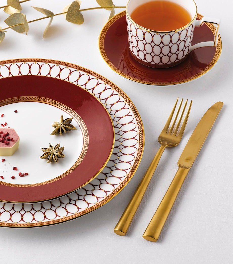 Wedgwood Renaissance Red espresso cup and saucer (British brand)