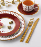 Wedgwood Renaissance Red espresso cup and saucer (British brand)
