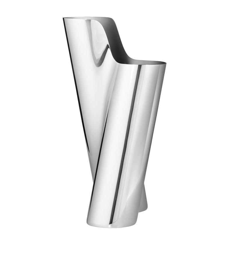 Georg Jensen small Lituus vase 23cm stainless steel (British brand)