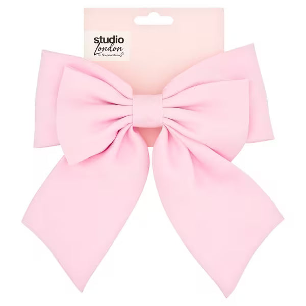 Studio London pink bow hair clip for women (British brand)
