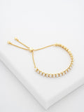 Ted Baker gold tone pearl adjustable tennis bracelet 21cm (British brand)