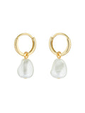 Ted Baker pearl huggie earrings gold tone - imported from the UK