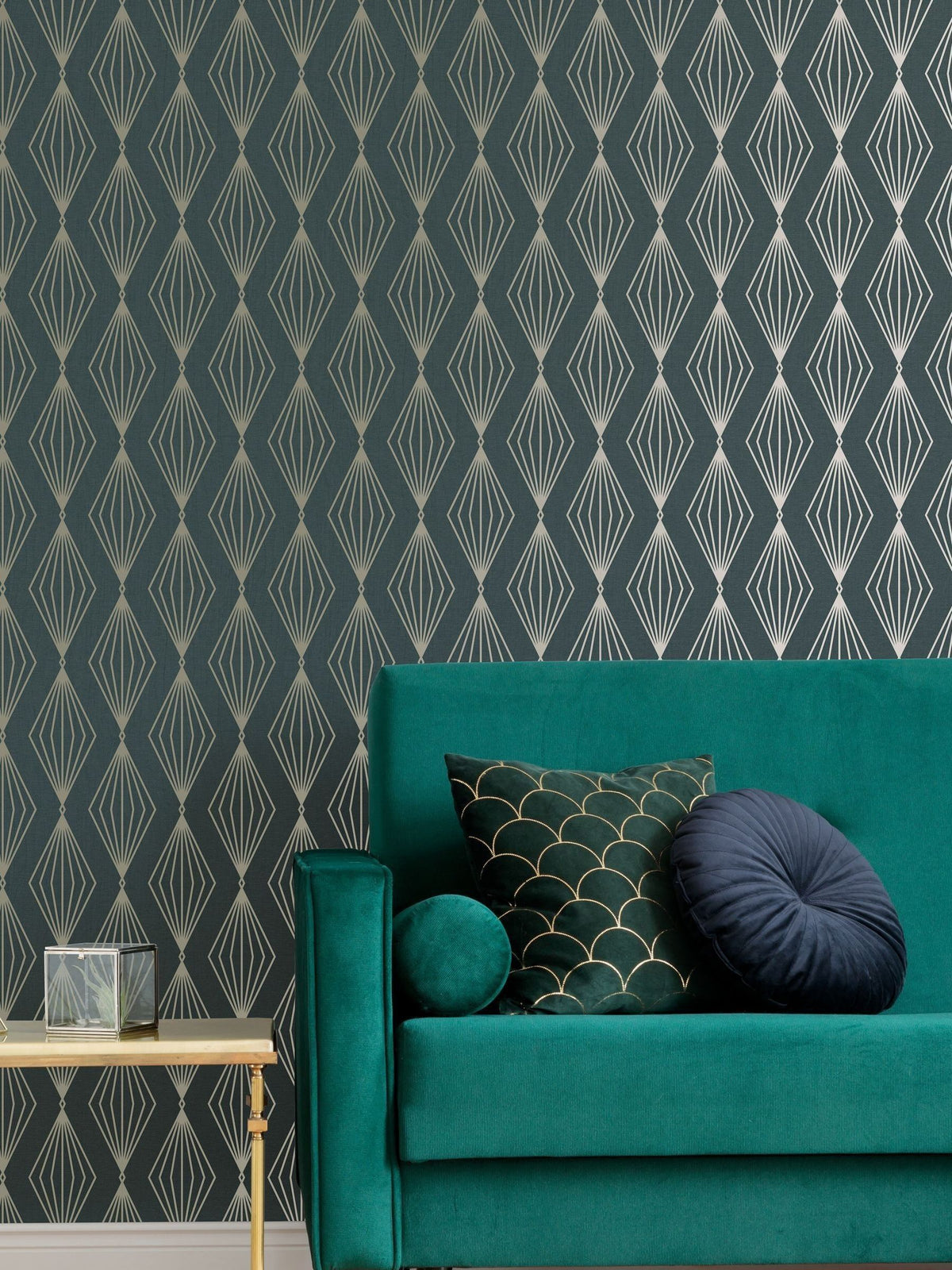 Art For The Home Emerald Green Boutique Marquise Geo 10M Wallpaper