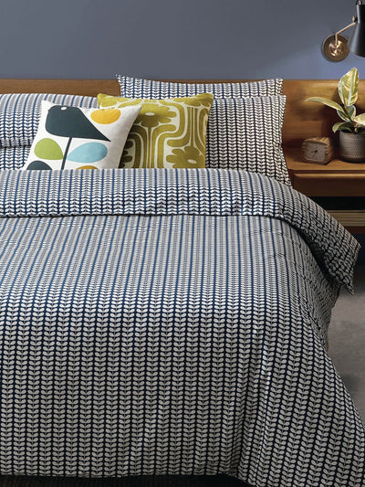 Next Orla Kiely Blue Tiny Stem 100% Cotton Duvet Cover- Buy online at McGrocer