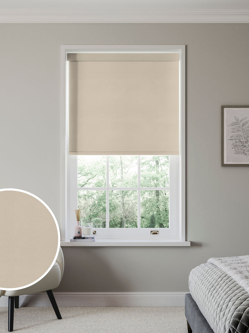 Next beige natural Solstice blackout roller blind (British brand)