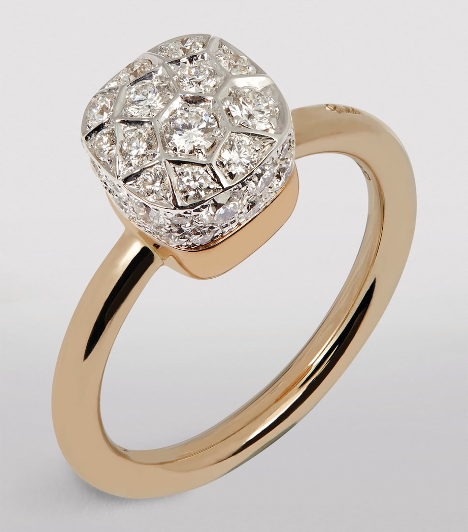 Pomellato Nudo Solitaire ring in rose and white gold diamonds - British product