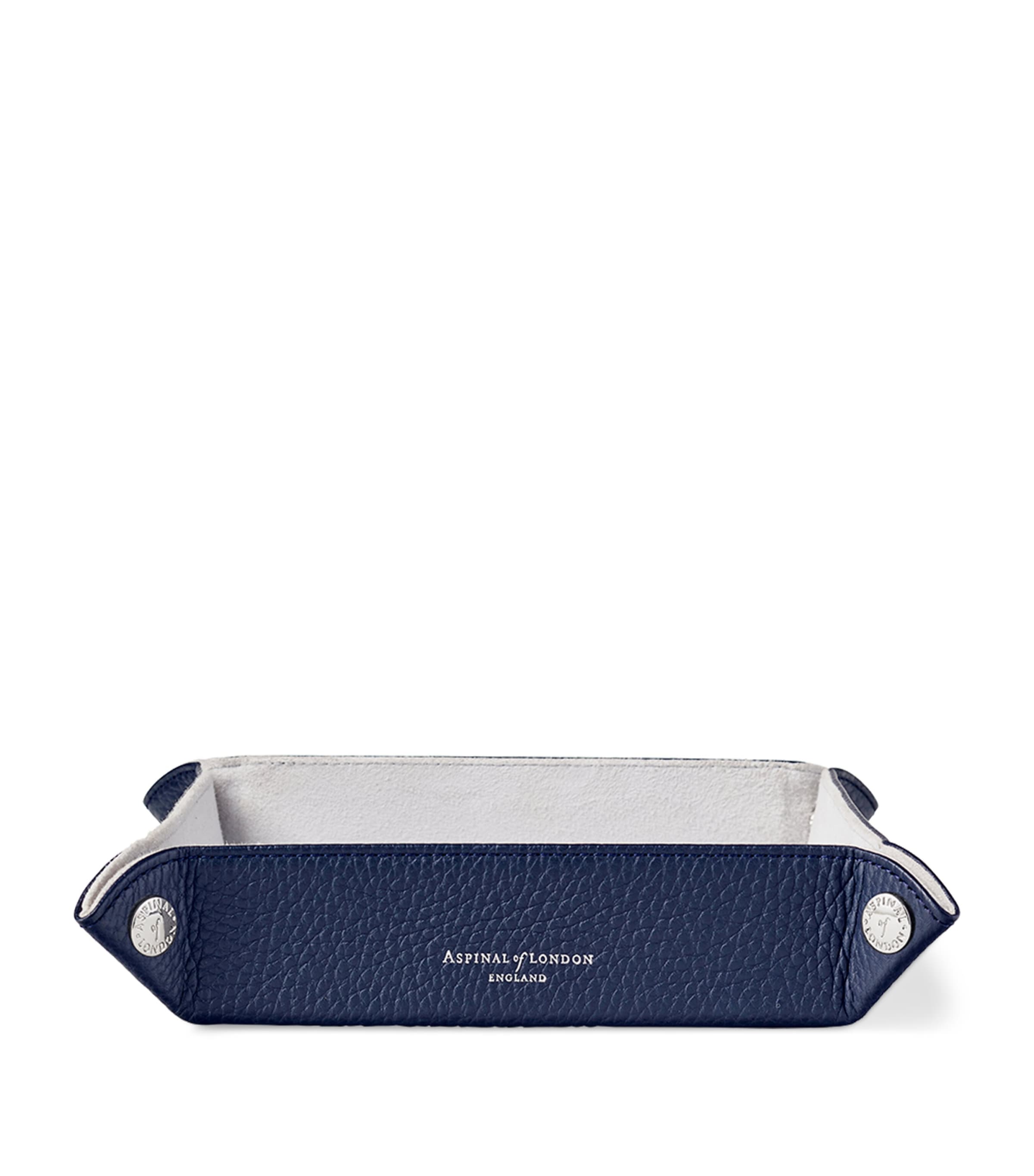Aspinal of London medium leather tidy tray 20cm x 20cm - British product